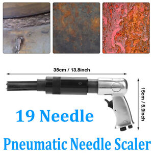 Air Needle Scaler Pistol Grip Remove Slag Rust Deburring 19 Needles