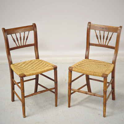 Spindle Back Chairs (delivery available) a Pair Faux Bamboo