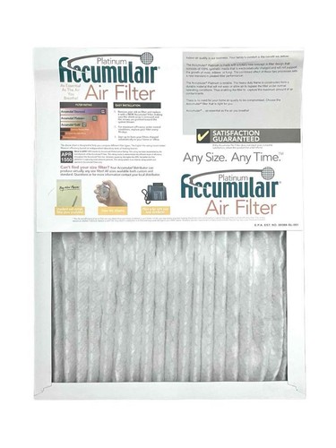 Accumulair Platinum 16x20x1 MERV 11 Air Filter/Furnace Filters (5) Pack - Picture 2 of 3