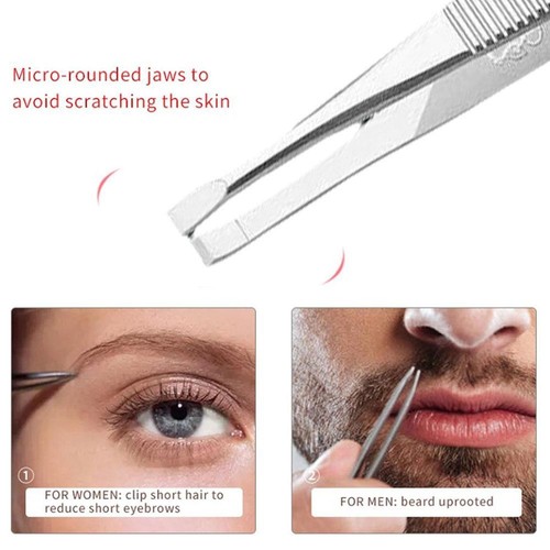 Eyebrow Tweezers Stainless Steel Trimmer Face Hair Removal Eyelash Clip Pul K8N8 - Imagen 8 de 12