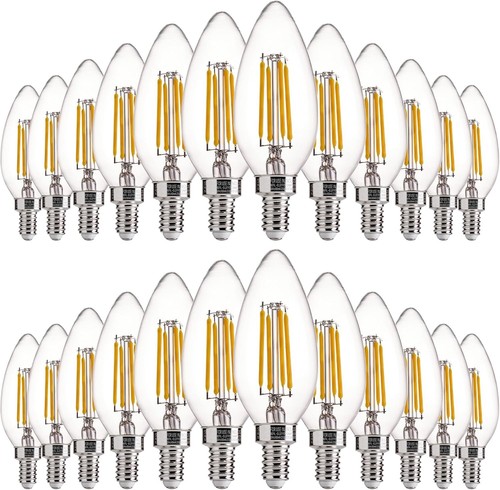 Soft White Dimmable LED Bulbs 24 Count - Perfect for Chandelier Lighting - 第 1/8 張圖片