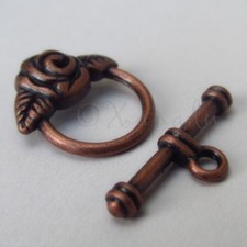 Rose Toggle Clasp Wholesale Copper Jewelry Findings F3069 - 5, 10 Or 20 Sets