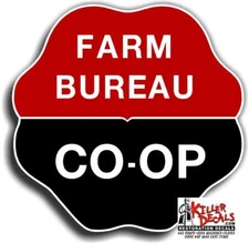 6" 1955-82 FARM BUREAU CO-OP GASOLINE VINYL DECAL OIL CAN / GAS PUMP / LUBSTER