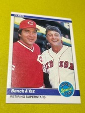 1984 Fleer - #640 Carl Yastrzemski, Johnny Bench