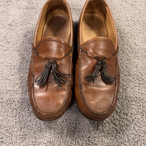 Massimo Dutti Loafer Mens 43 Brown Leather Tassel Driving Shoes Moccasins - Picture 4 of 11