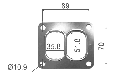 PERMASEAL TUR004 MLSR TURBO FLANGE INLET GASKET FOR TA GT42 GT51 TURBOS - Picture 6 of 6