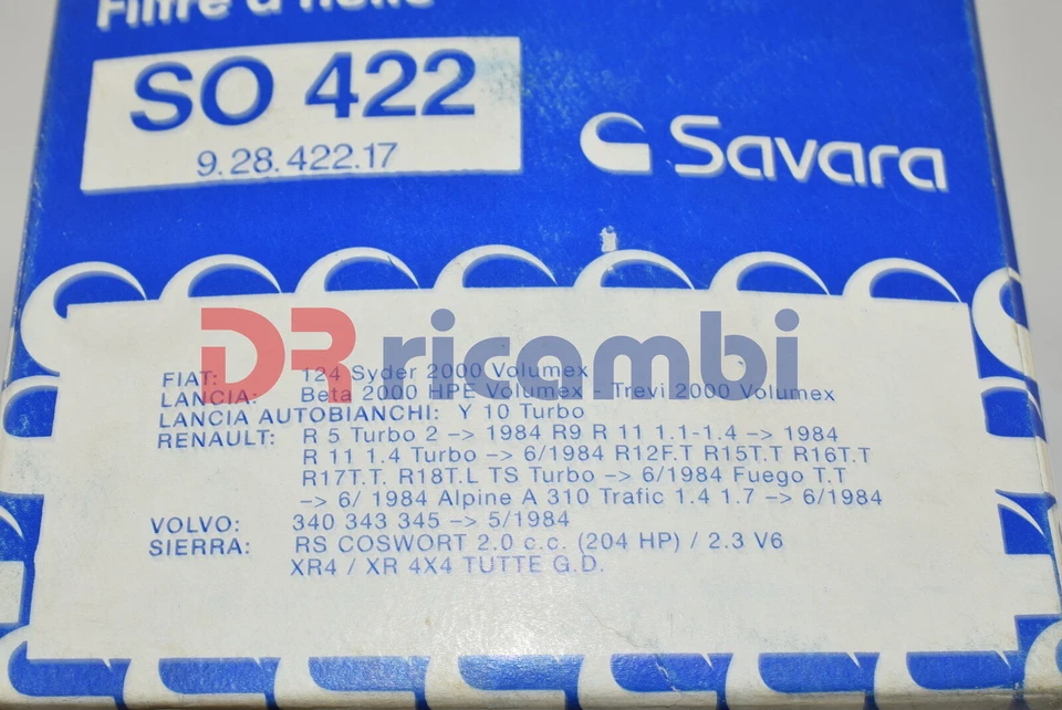 FILTRO OLIO FIAT 124 LANCIA BETA TREVI 2000 VOLUMEX Y10 TURBO R5 SAVARA SO422 Foto 3 de 3
