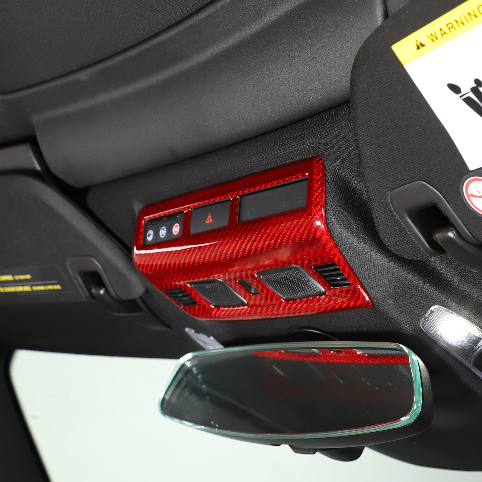Red Carbon Fber Readng Lght Cover Trm Frame For Corvette C8 2020 Red Carbon Fber Readng Lght Cover Trm Frame For Corvette C8 2020