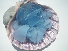 Sea Glass, Collection of Thick Light Blue with Pressed Line Pattern