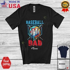 Custom Name Baseball Dad; Father's Day Ice Cream Dripped Sport Player Team Shirt