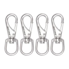 SHONAN Stainless Steel Flag Clips for Flagpole Rope- 4 Pack 3.5 Inch Swivel S...