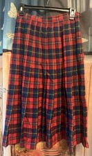 Vintage Pendleton Virgin Wool Pleated Skirt Authentic Boyd Tartan XS 26  Waist