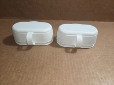 NEW Cella Set of 2 Pour & Store Bag Sealing Lids WHITE