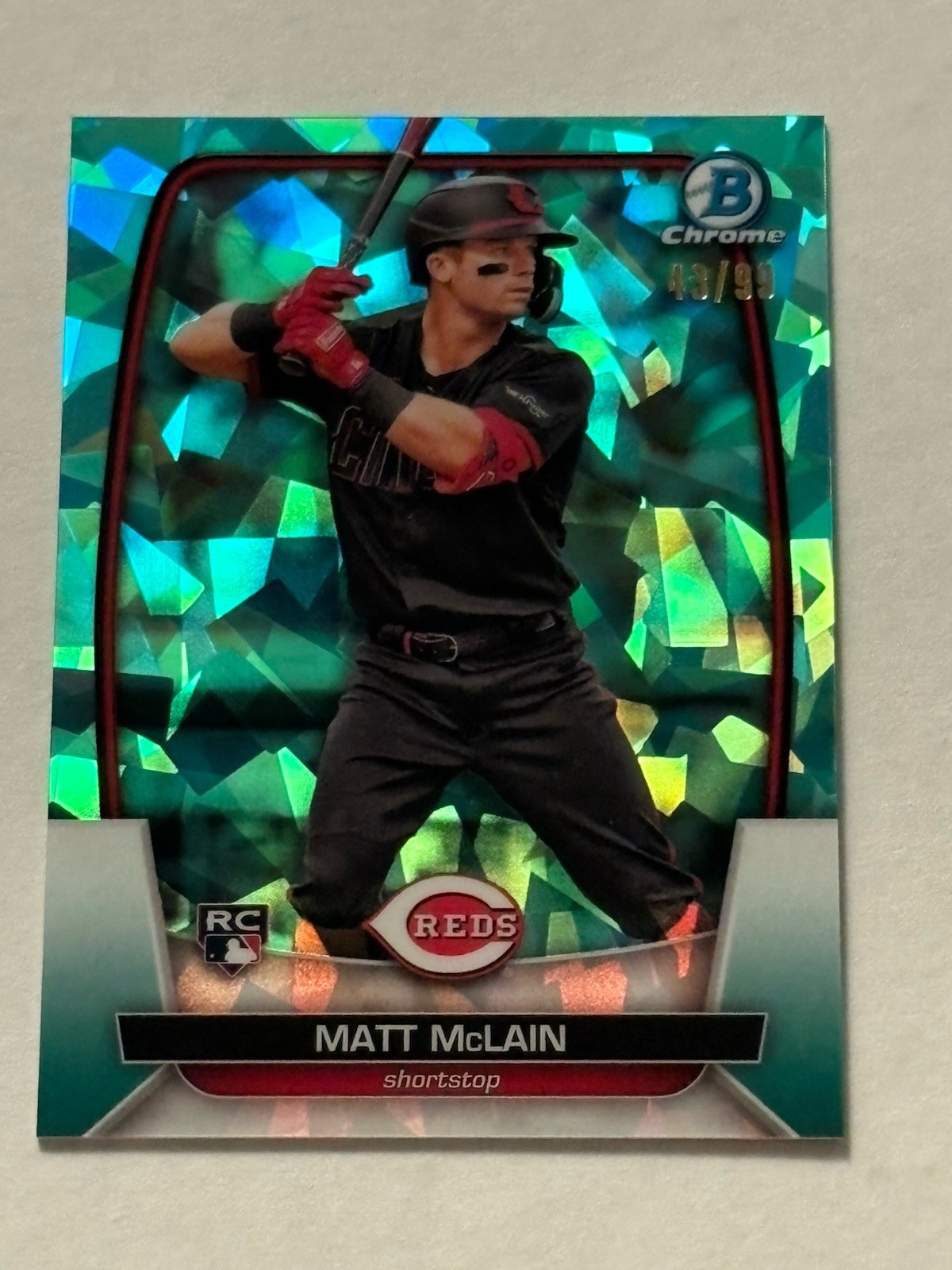 2023 Bowman Chrome Sapphire Edition - Matt McLain #94 Aqua /99 (RC)