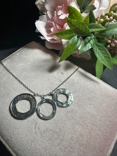 Silpada Sterling Silver "Triplicity" Inscribed Necklace 30" N3187