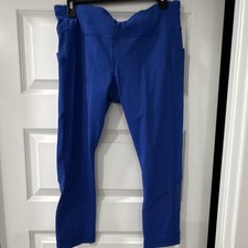 lululemon Women’s Ankle Leggings Blue Solid Stretch Pockets Regular Size 12