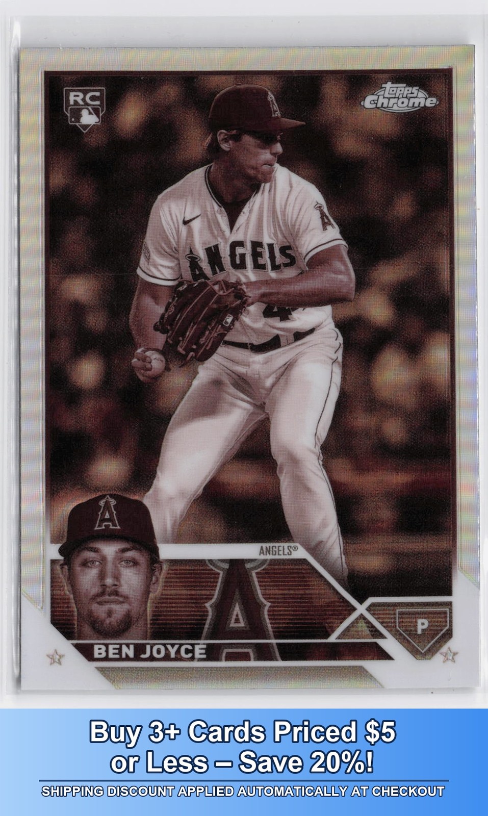 2023 Topps Chrome Update Ben Joyce #USC86 Sepia Rookie Los Angeles Angels