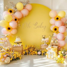 Yellow Round Backdrop Cover 7.2FT for Circle Stand Wedding Party Photography