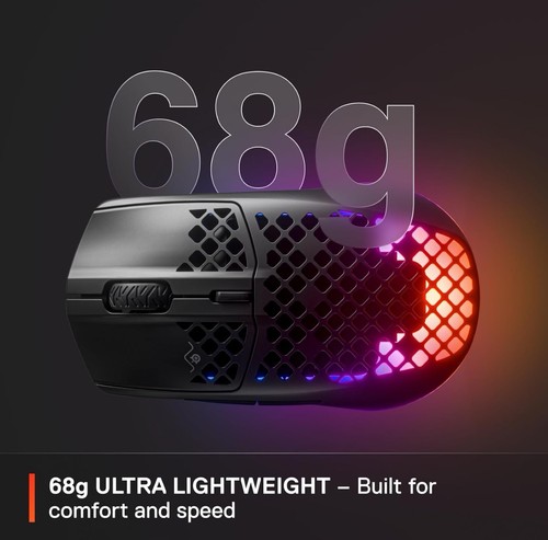 SteelSeries Aerox 3 Wireless RGB Gaming Mouse Ultra-Lightweight 18K DPI - Onyx - 第 4/22 張圖片