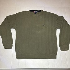 Chaps X Ralph Lauren Men  s Green Long Sleeve Sweater Size XL Hand Framed VTG