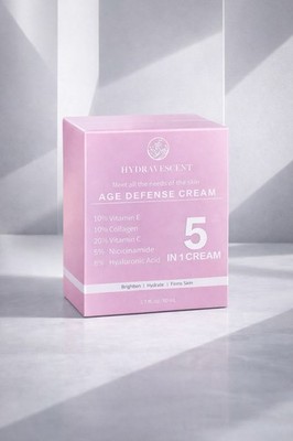 Hydravescent Age Defense Cream 5-in-1 1.7 oz Anti-Aging Moisturizer Exp 7/28