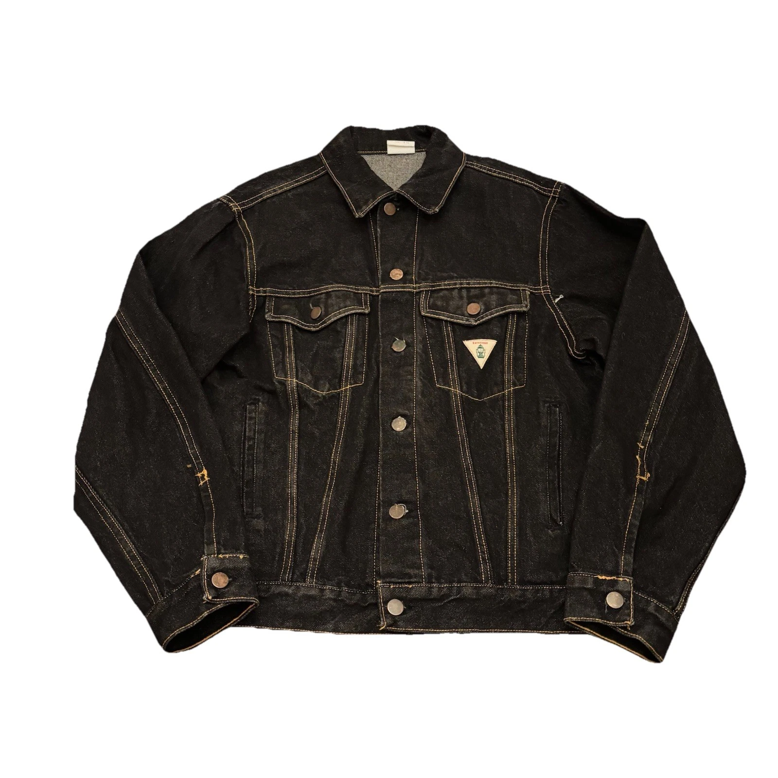 1980s Vintage Kerosene Black Denim Jacket Sz. 42 Jean Grunge Trucker USA Made