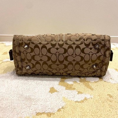 Coach Soho Signature Shoulder Bag 10078 Brown Canvas Leather