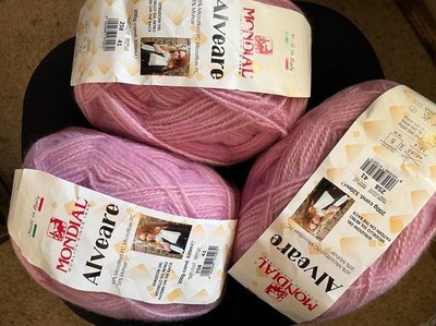 Mondial Alveare Yarn 65% Microfiber PC 35% Mohair 200 g 520m each  Blush Pink