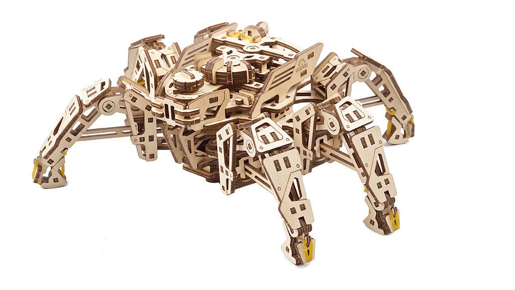 Puzzle 3D bois UGEARS Hexapode robot marcheur mécanique autonome