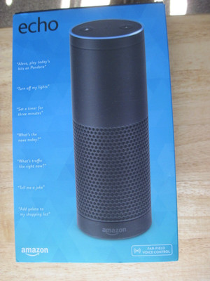 Amazon Echo (1st Generation) Smart Assistant W/Charging Base, take room to room
