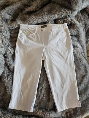 Valiente Damen Caprihose Gr. 38  Weiß, Freizeit Golf, Knopf und Reißverschluss
