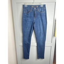 Seven7 Tummyless High Rise Skinny Jeans Women's Size 6 Blue Stretch Denim