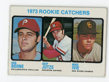 1973 Topps #613 Bob Boone RC Ex Centered Phillies Angels Rookie Card