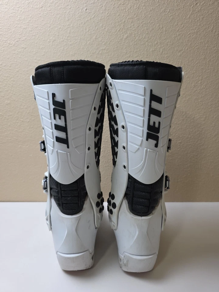 Botas Jett Motocross Lite Blancas Articuladas Diseño Italiano Para Hombre Talla 12 RARAS Foto 4 de 4