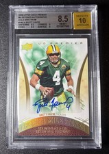 Brett Favre 2008 Upper Deck Premier Milestones Auto Gold Spectrum 1/1 BGS 8.5/10