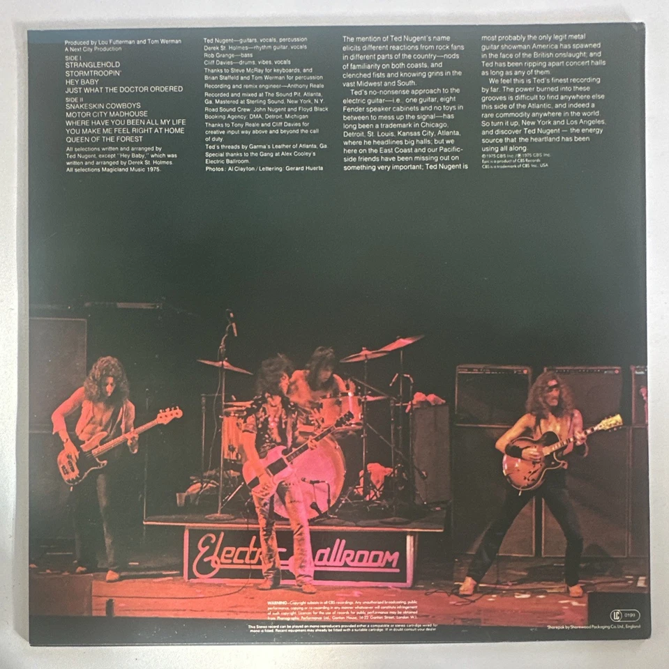 Ted Nugent Self-Titled Vinyl LP Album Rock NM / EX - Image 3 of 4