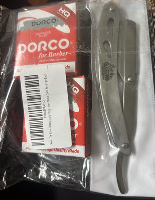 The Shave Factory Straight Edge Razor with Dorco Red Single Edge Blades