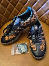 adidas Samba Low Top Sneaker schwarz/braun Leopardenmuster Schnürung EU 40