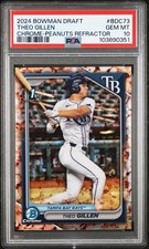2024 1st Bowman Draft * Peanuts Refractor * Theo Gillen PSA 10 Pop 1 SSP Snack