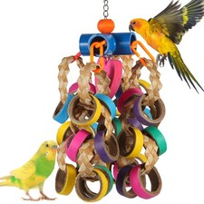 lovyoCoCo Bird Toys Conure Toys,Bird Parrot Foraging Shredder 24 Pcs B