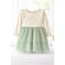 Cat  Jack Toddler Girls Star Tutu Dress Cream Mint Green Gold 2T New