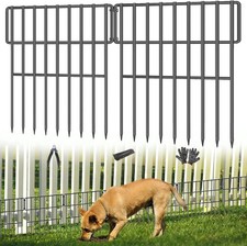 25 Panels Garden Fencing Animal Barrier, 17in H X 27ft L No Dig Dog Fence, 1