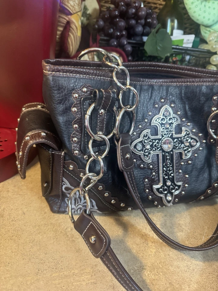 女士交叉水钻装饰包 CONCEALED PURSE 基督徒单肩包 — 第 3/4 张图片