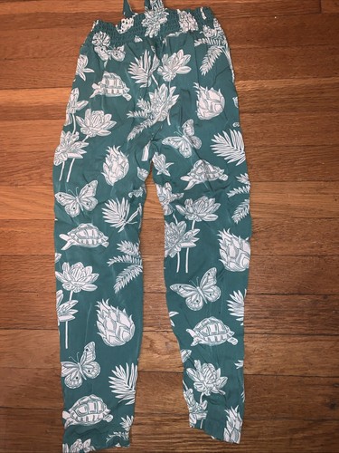 Mini Boden Girls Summer Pull On Pants Teal Jungle 7 - Picture 4 of 7