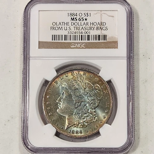 1884-O Morgan Dollar - NGC MS 65☆ Star - Olathe Dollar Hoard Nicely Toned