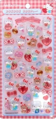 Sanrio Hello Kitty BonBon Drop Stickerbogen Neu Schleife Rot LETZTER