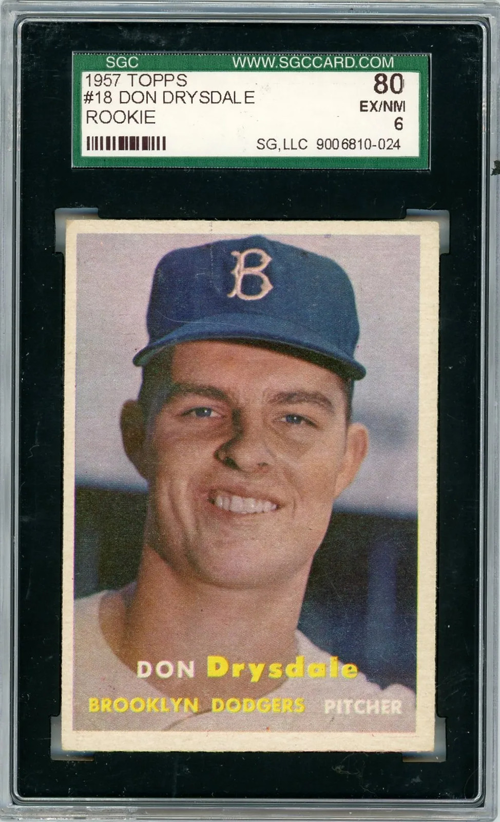 1957 Topps Don Drysdale #18 SGC 6