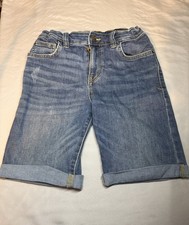 Boys Cat and Jack Jean Shorts Size 12 Blue Denim Adjustable Waist Pockets