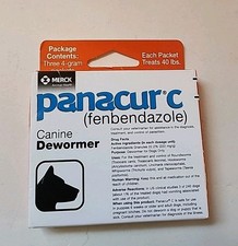Panacur C 4 gram Canine 40lbs Dewormer Treatment 3 packets Exp 06/2027 Brand New