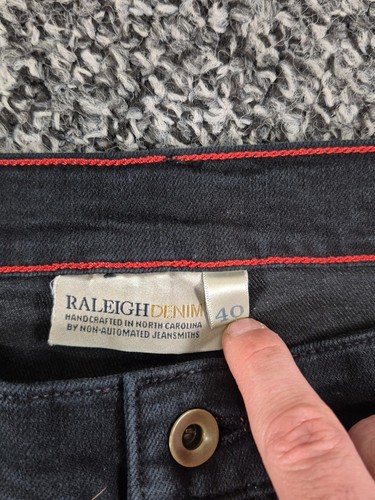 Pantalones de mezclilla Alexander Raleigh para hombre 40x29 pierna recta elásticos negros - Imagen 2 de 9